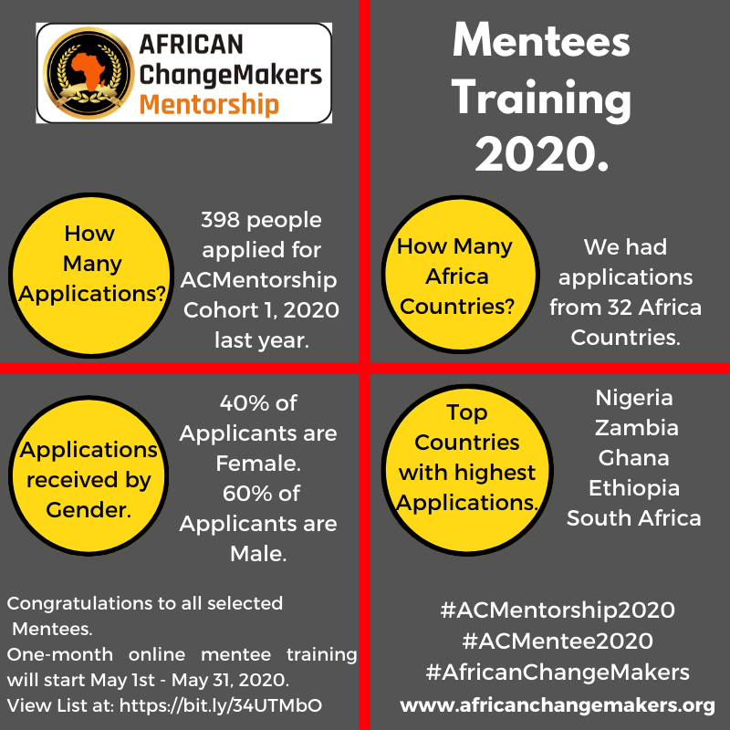 Selected Mentees For African ChangeMakers Mentorship Program 2020