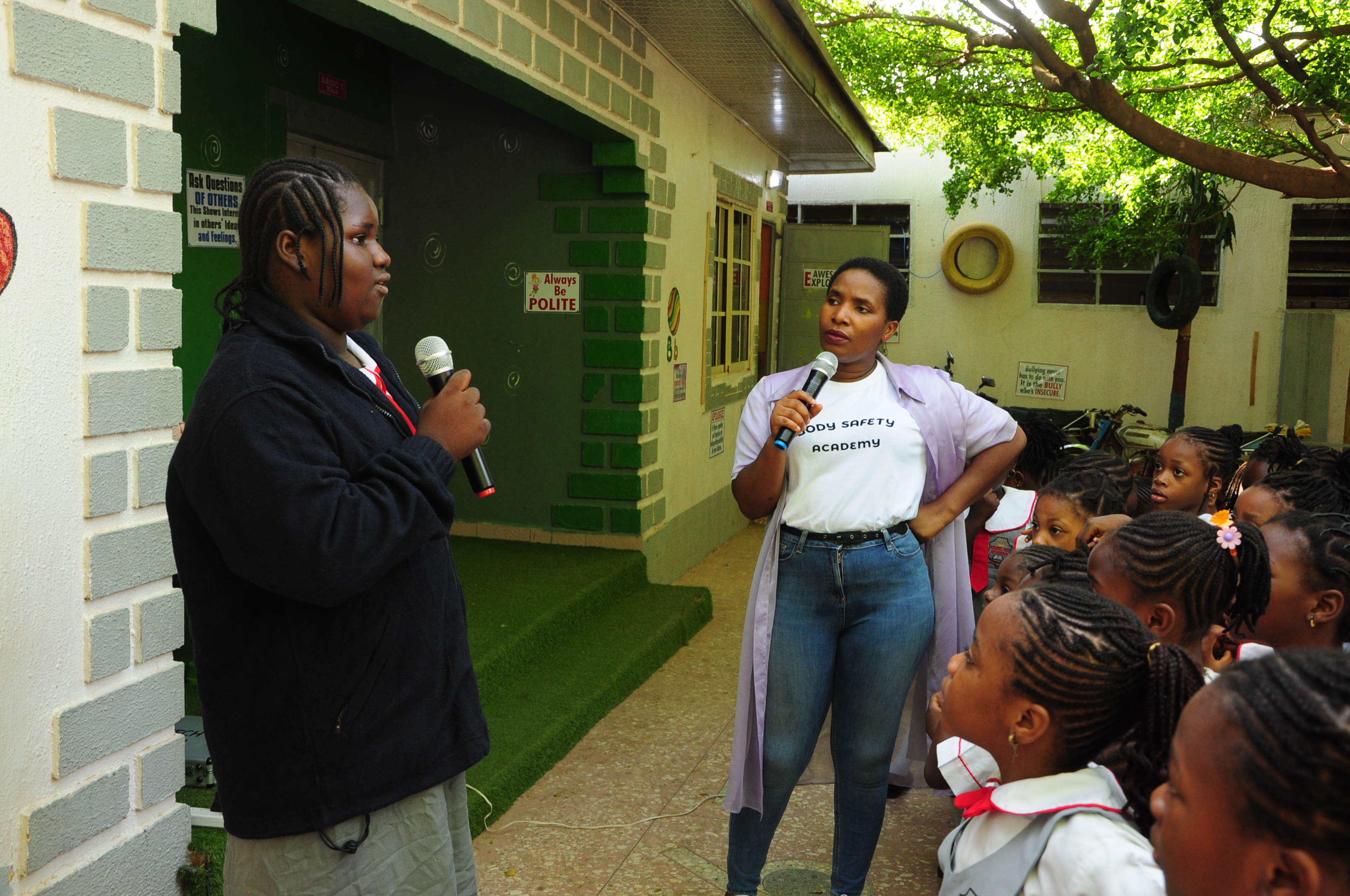 Anti-GBV Campaigner and Body Safety Specialist during the question and answer session in the #RaiseDontRuin Project
