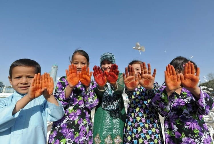 Children's happiness with henna