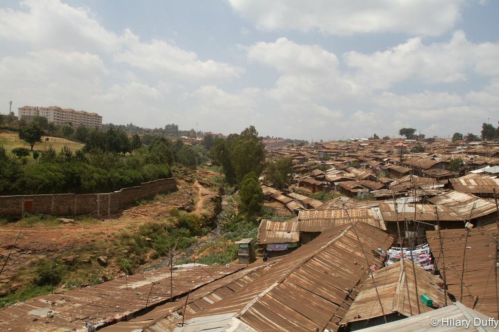 The view from the school roof: Kibera is one of Africa's largest slums, where more than a million people live.