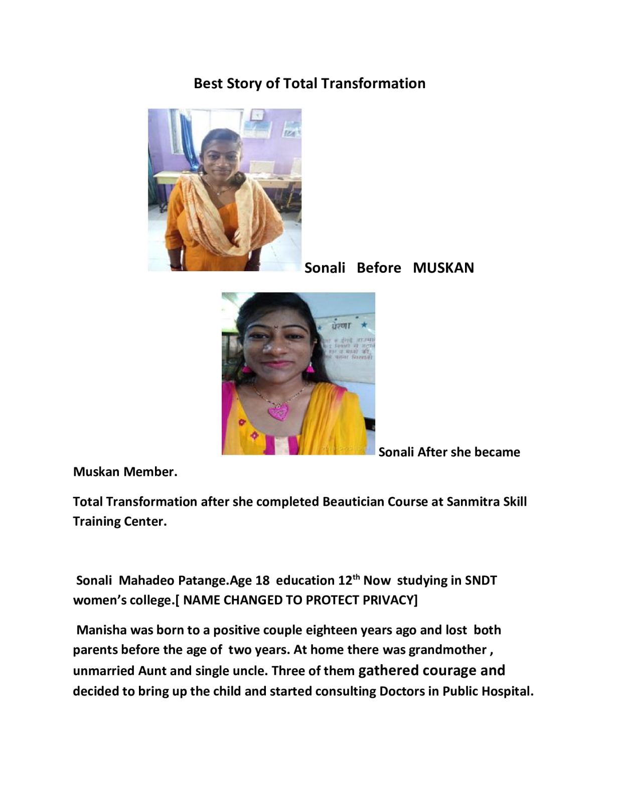 STORY OF AN ORPHANED POSTIVE YOUNG GIRL