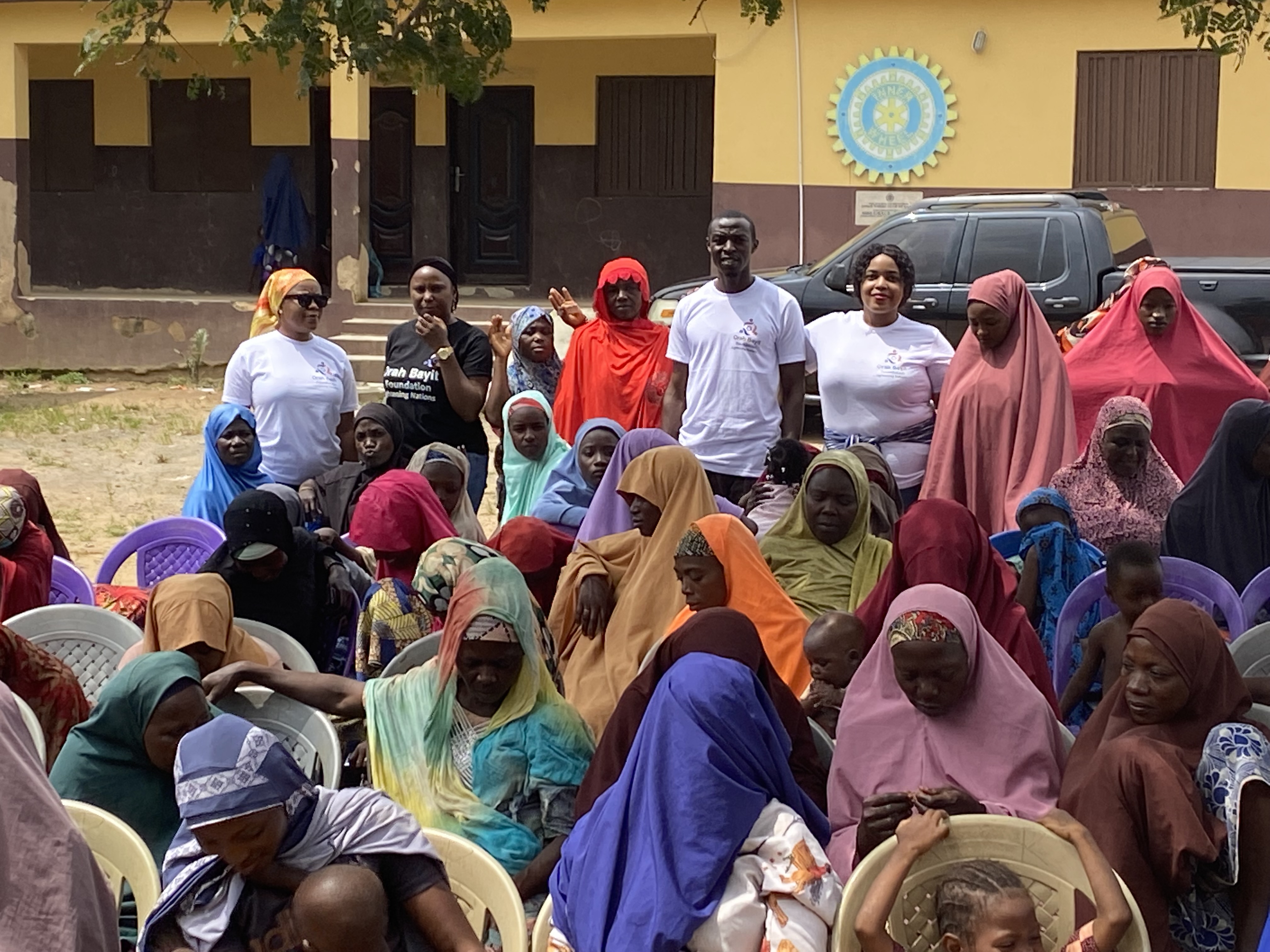 With a cross section of the women 