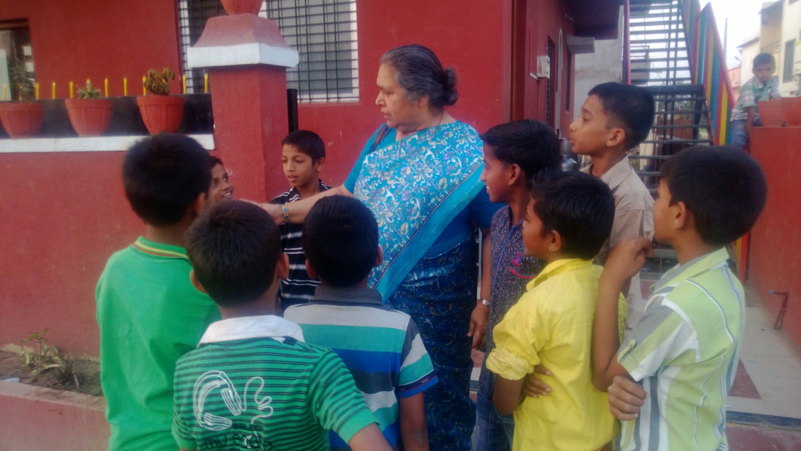 Sr. Lucy regularly visits Maher's 41 homes.  Here's she's visiting one of the homes for boys.
