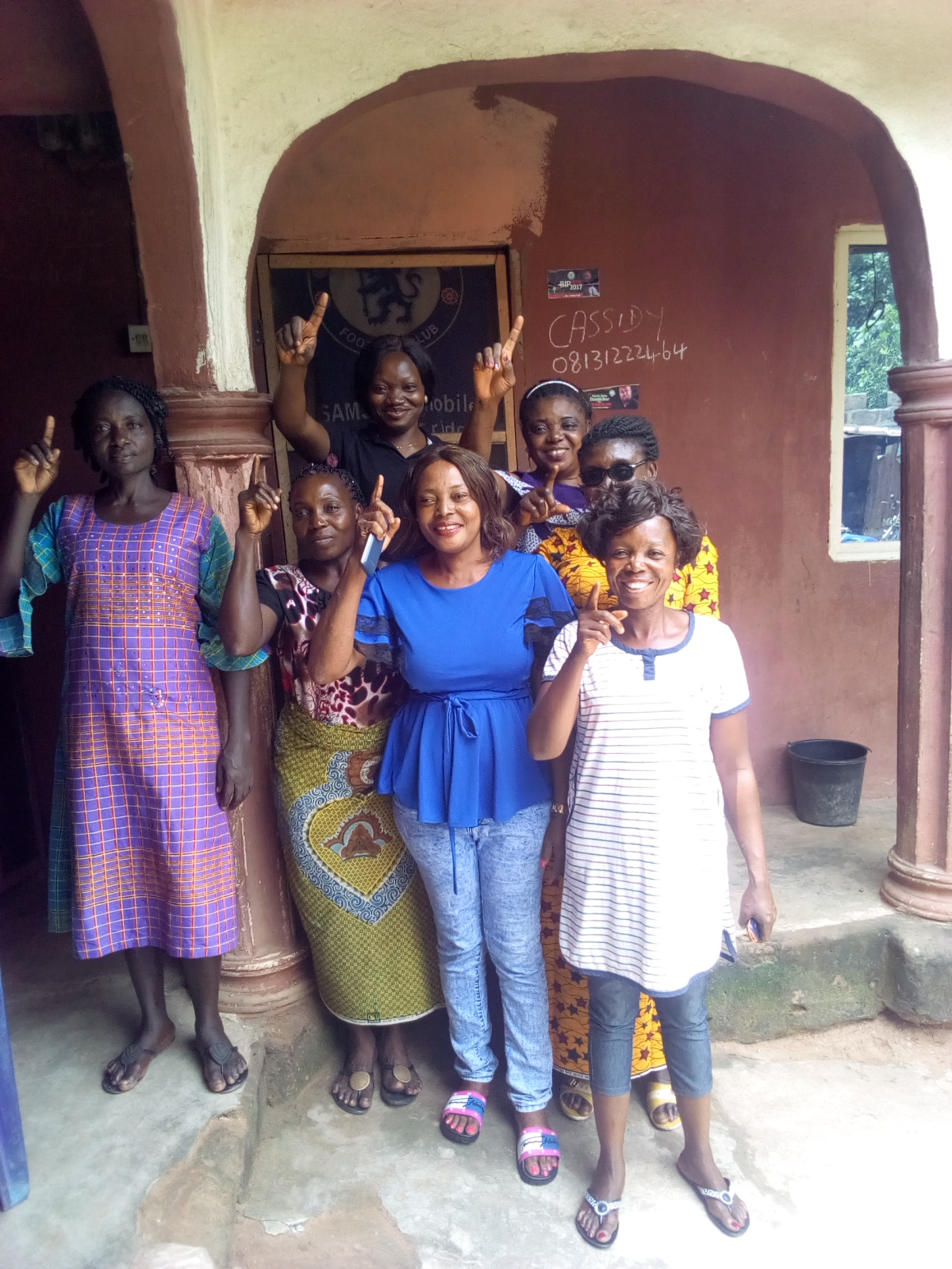 Grassroots Women Journalists in Nigeria (GWJiN) thumps up to take a stand to report issues around them with a gender lens, after the training at Ndok village in Ogoja, Cross River state