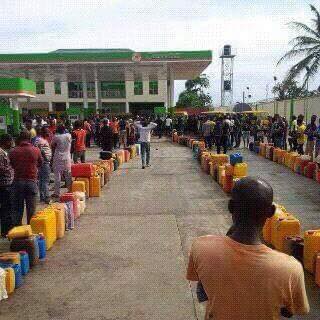 The Ordinary Nigerians queue endlessly for fuel just to be able to power Generators to run their businesses but the fuel is not available.