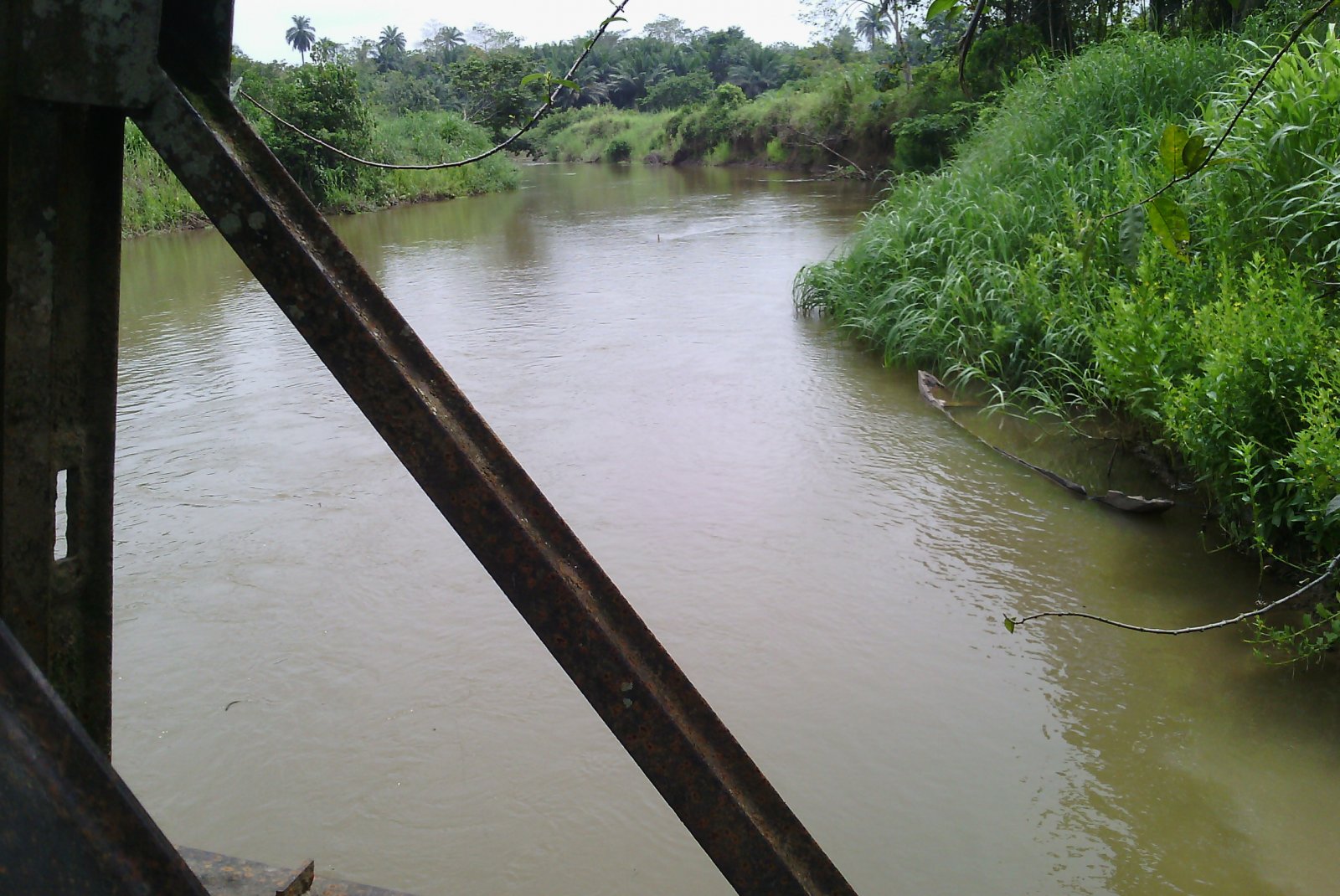 People here manage to drink the water from the river where people also wash and bath.