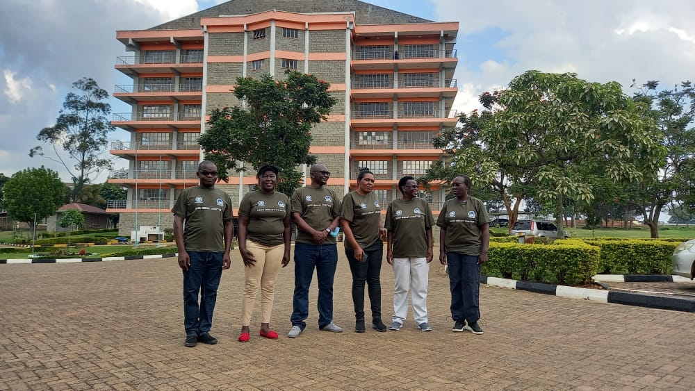 A section of University Academics union MMUST chapter as they prepare for a tree planting exercise