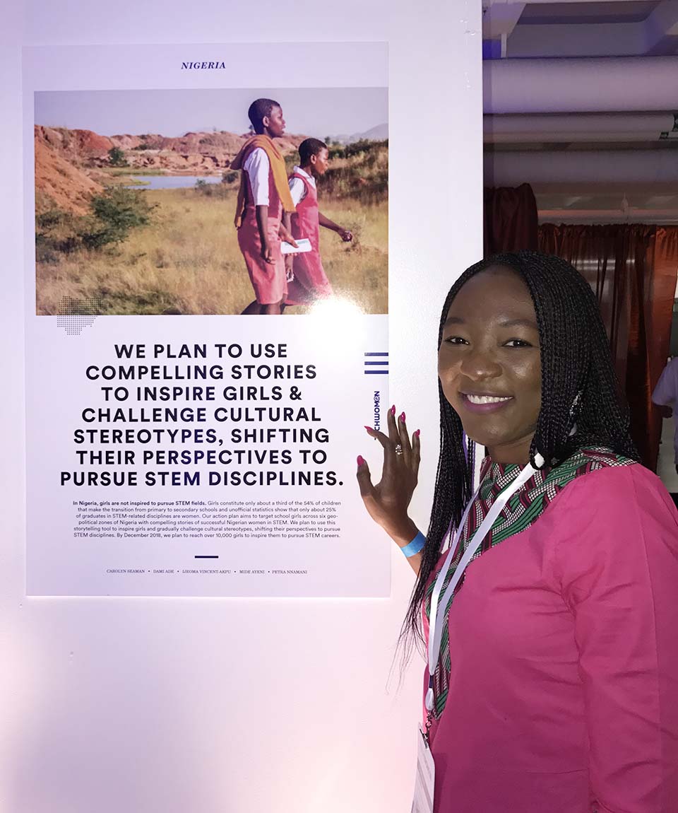 Posing with Nigeria's Action Plan Banner at the Action Plans Gallery at Twitter HQ, San Francisco