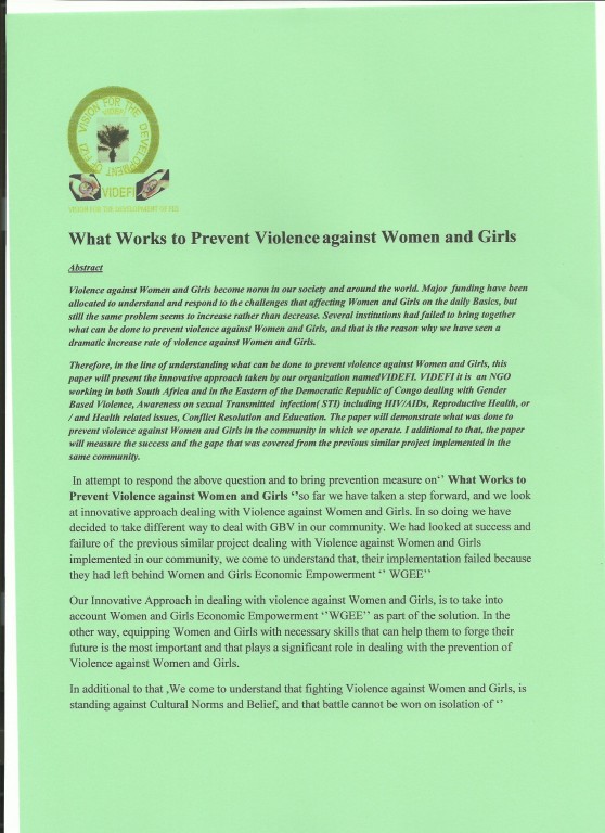 What works to prevent violence against Women and Girls