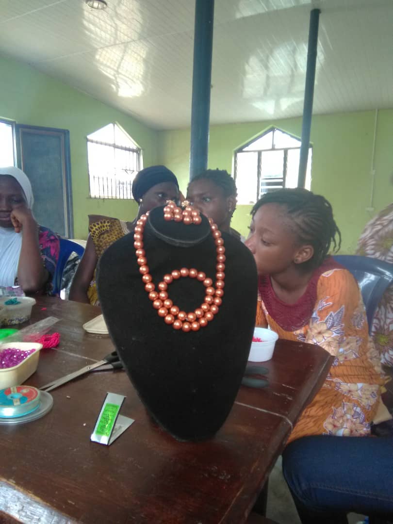 One of the beads we made