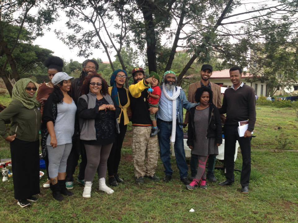 Part of the tree planters, Ethio Celebrity( Reggie ) Ras Joni and his families,  we promote green living, our Motto" Breath"  Ras Jony produced a music, which will be released on Sep 11th which is Ethiopian New Year. Breath, breath breath....plant a tree...(Part of the lyric)