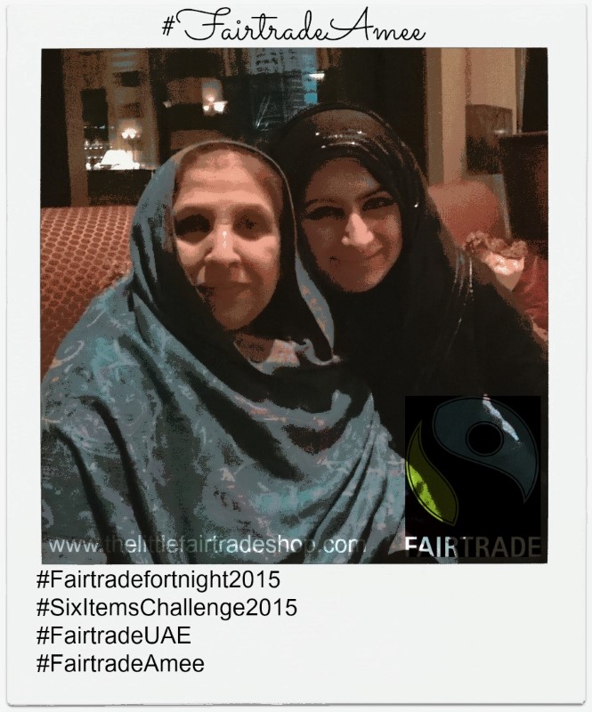Mrs Meshar Mumtaz Bano celebrating Fairtrade Fortnight 2015 with The Lilfairtrade Shop, Dubai, UAE