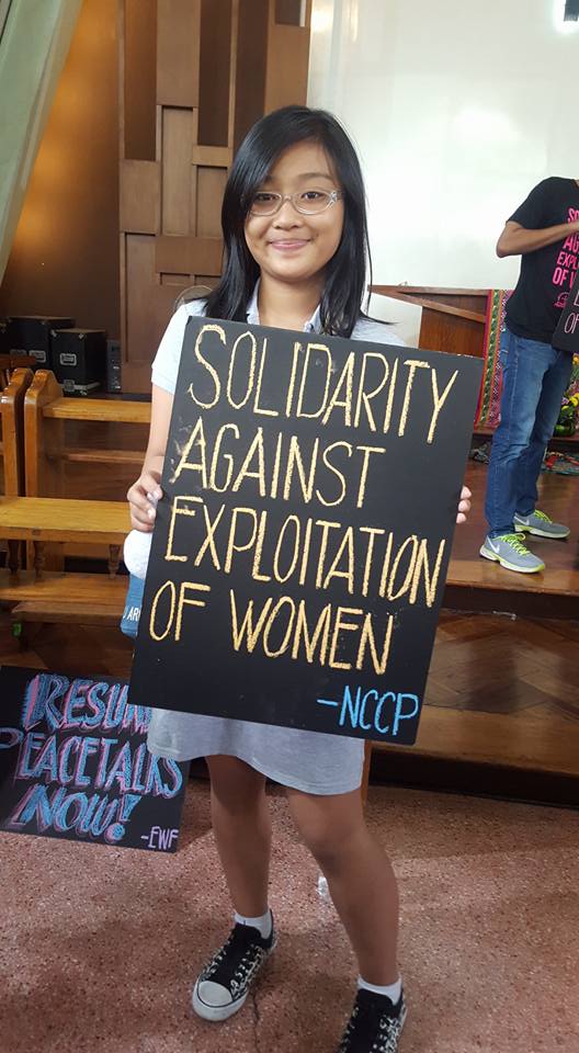 picture taken at 1 Billion Rising event,  shes 12 and clever enough to fight for women and girls rights. #LogOnRiseUp