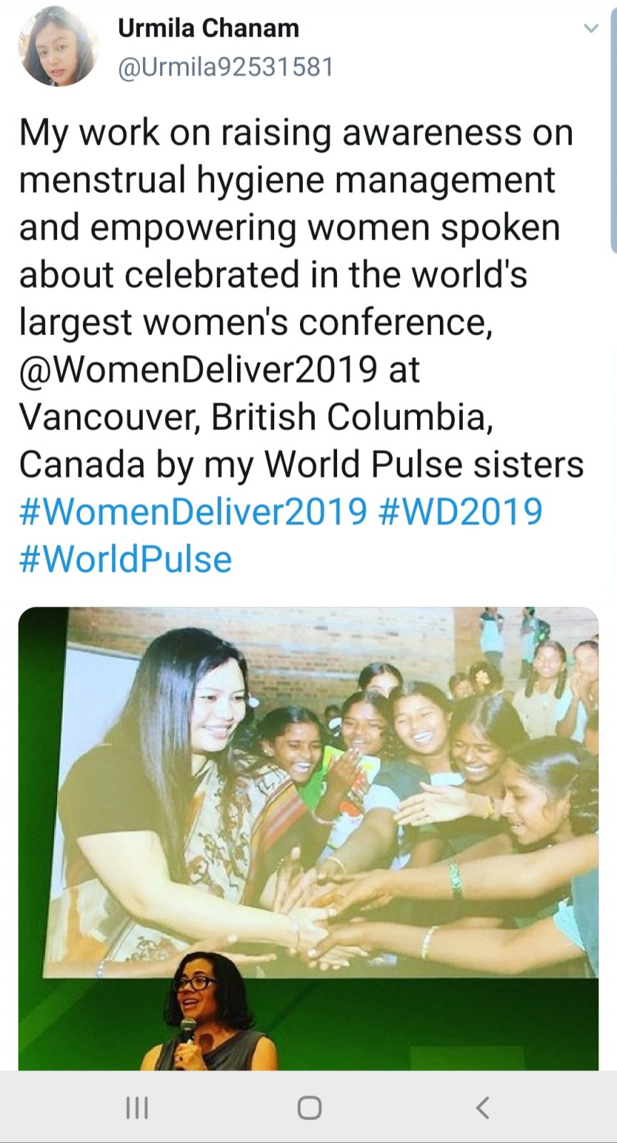 My activities within World Pulse do not have to remain within World Pulse. If shared on other social media forums, like Twitter, it serves to introduce readers and your followers to World Pulse. You can mention www.worldpulse.com in these tweets.