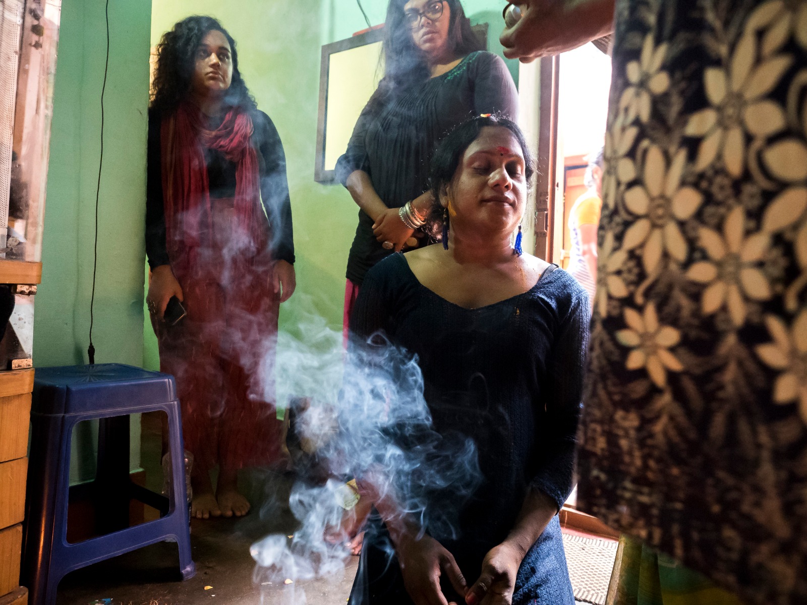 In a puja before undergoing SRS