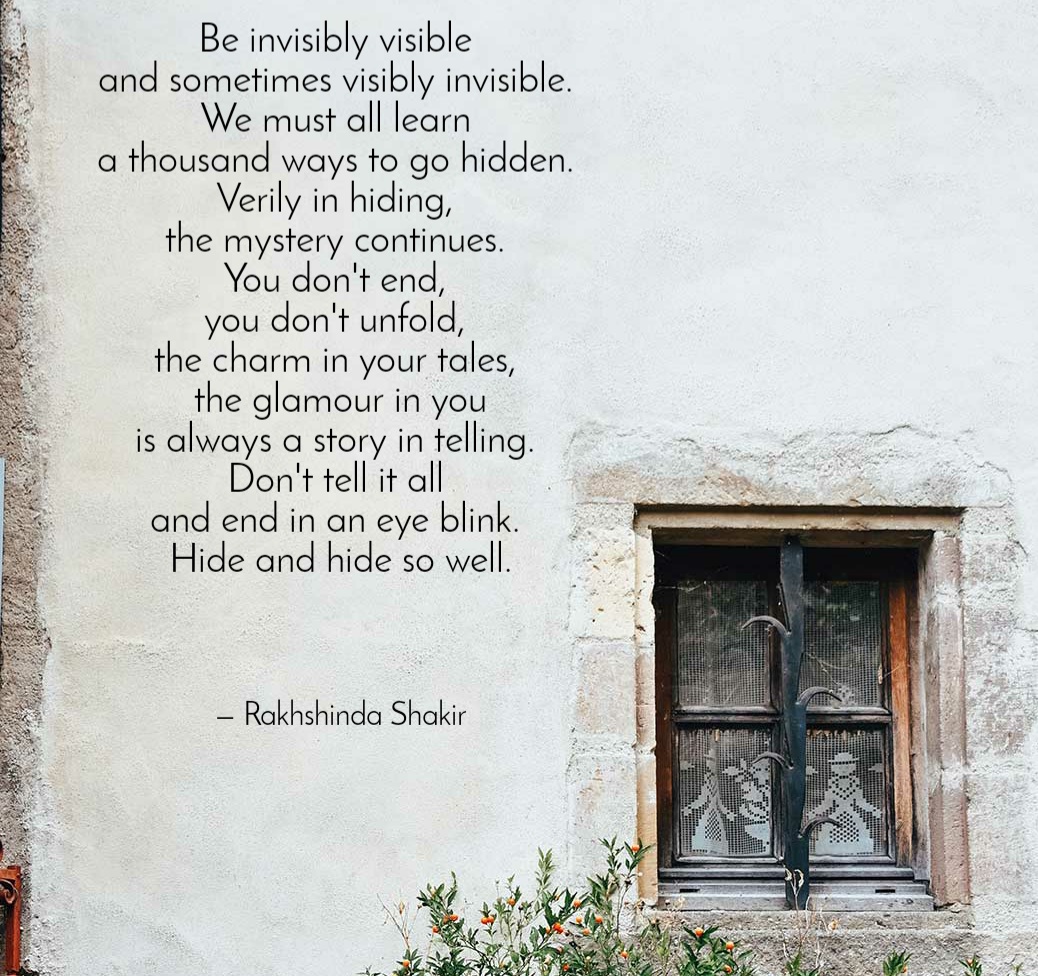 Hide and hide so well