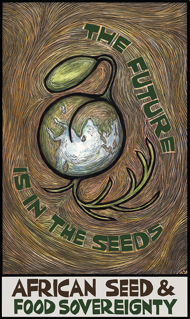 African Seed and Food Sovereignty, artwork by Ricardo Levins Morales.