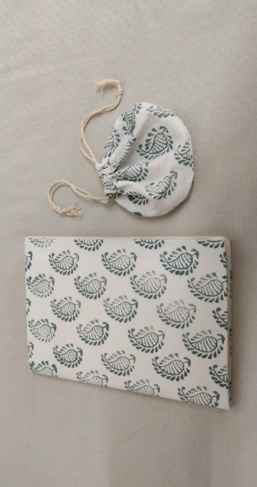 Hand made paper dairy and tiny coin pouch.