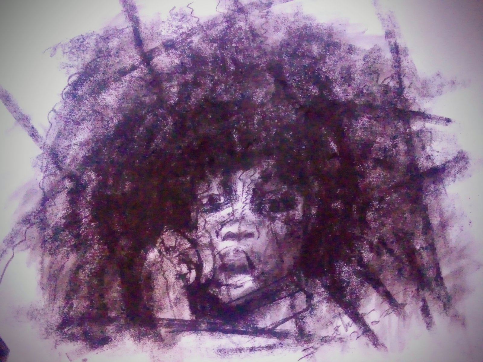 In my attached drawing made by me, the lady has a natural hair that seems unkept, with her hand on her chin kept Wondering what to tell her abuser, she's perplexed and wonder what way to educate her abuser.