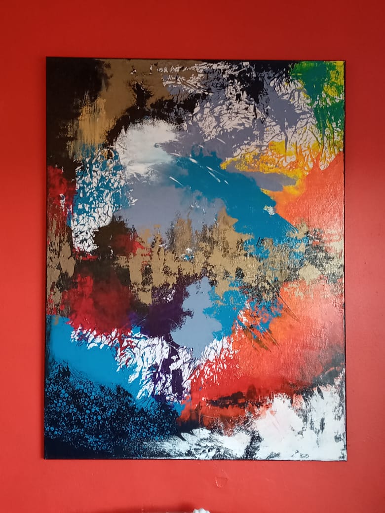 Wall canvas abstract painting. Bidding starts at R4500 excluding courier/shipping