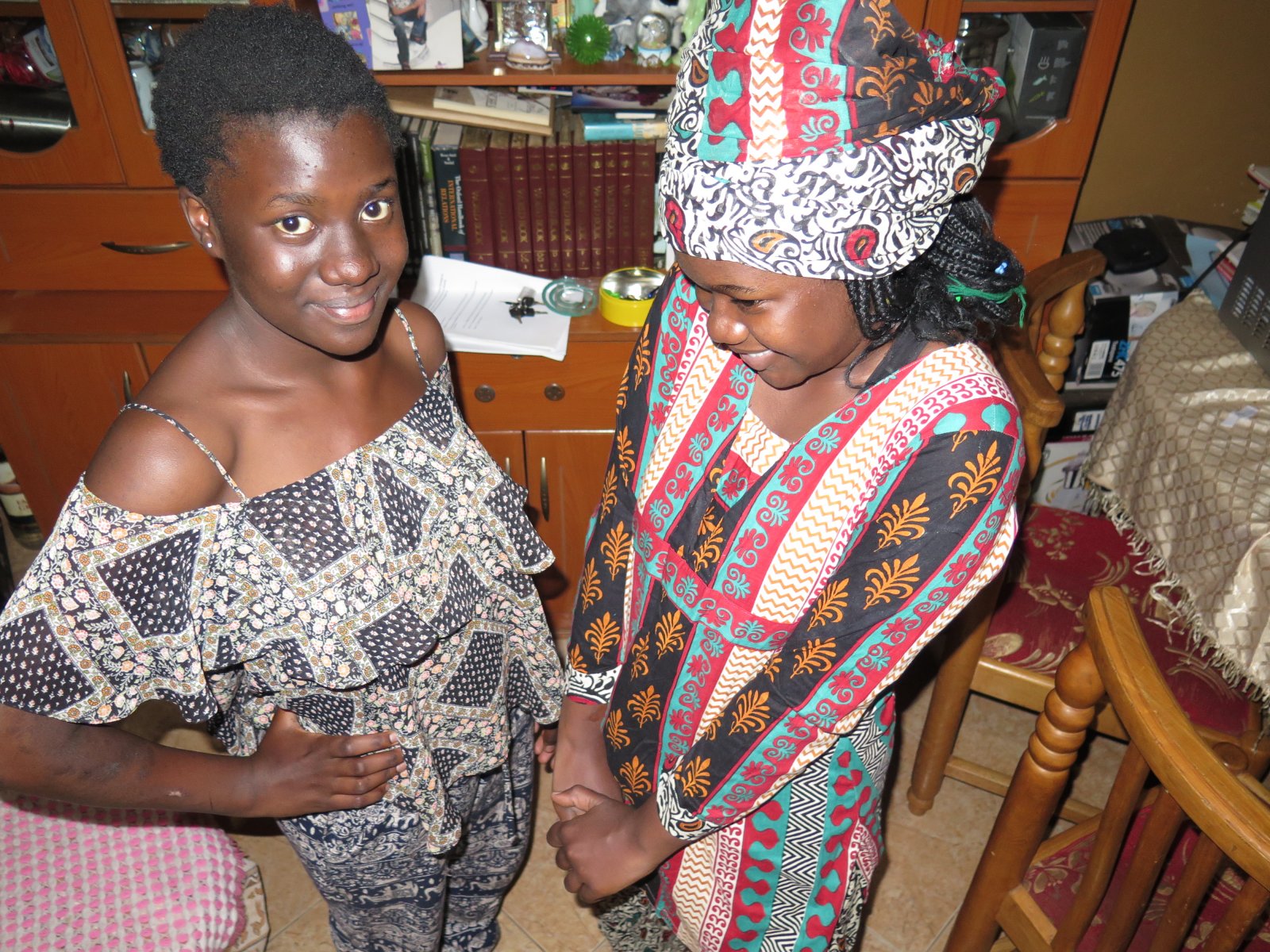 Sharing happy moments with her twin sister Amorita