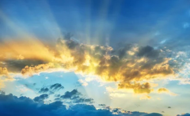 Rays behind the clouds