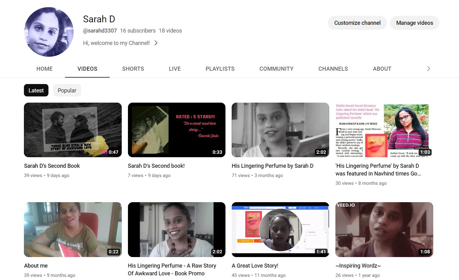 Friends, that's what my You Tube Channel looks like for now! Feedback?