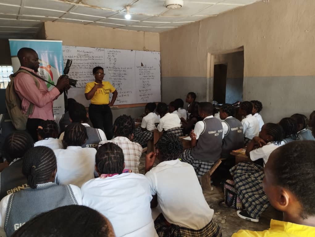 Anti-GBV Campaigner, Body Safety Expert Henrietta Nonye Odey during the #HerRightsHerFuture outreach in commemoration of International Day for the Girl Child